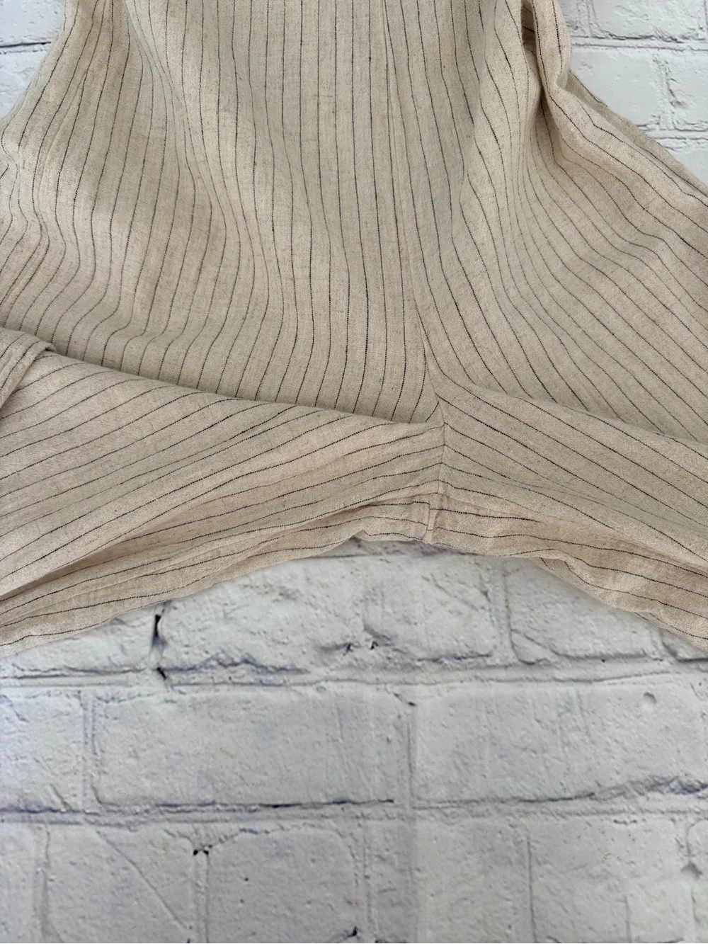 Japna Cream Tie-Front Wide-Leg Jumpsuit S 52% cotton linen. - Picture 12 of 14